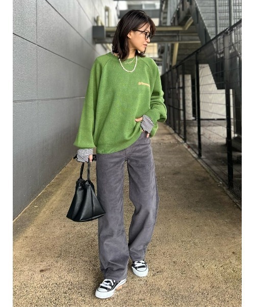 BACK NUMBER（バックナンバー）の「【BACK NUMBER】ワンポイントロゴプルオーバーニット（ニット/セーター・レディース・ワイン/グリーン・M/L）」の12枚目の写真