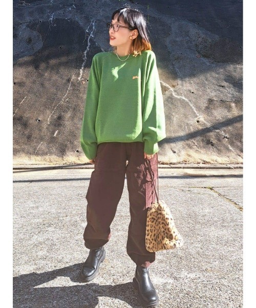 BACK NUMBER（バックナンバー）の「【BACK NUMBER】ワンポイントロゴプルオーバーニット（ニット/セーター・レディース・ワイン/グリーン・M/L）」の16枚目の写真