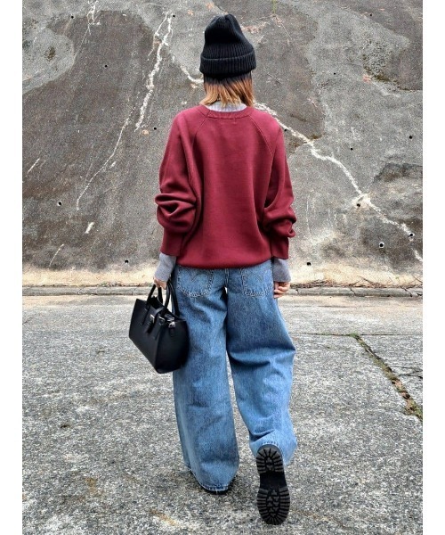 BACK NUMBER（バックナンバー）の「【BACK NUMBER】ワンポイントロゴプルオーバーニット（ニット/セーター・レディース・ワイン/グリーン・M/L）」の20枚目の写真