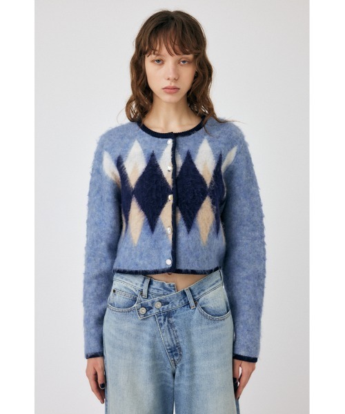 MOUSSY（マウジー）の「ARGYLE SHAGGY カーディガン（カーディガン/ボレロ・レディース・ブラウン/グレー/ブルー系その他/ホワイト系その他・FREE）」の18枚目の写真