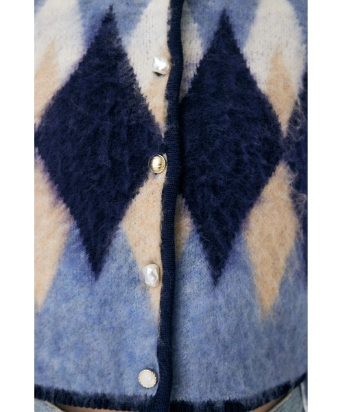 MOUSSY（マウジー）の「ARGYLE SHAGGY カーディガン（カーディガン/ボレロ・レディース・ブラウン/グレー/ブルー系その他/ホワイト系その他・FREE）」の22枚目の写真