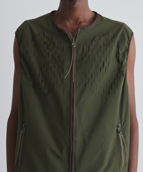 yoshiokubo(ヨシオクボ)の「yoshiokubo ヨシオクボ / RV CROSS LINE VEST リバーシブルクロスラインベスト / YKS24509(ベスト・メンズ・カーキ/ブラック・3)」の10枚目の写真