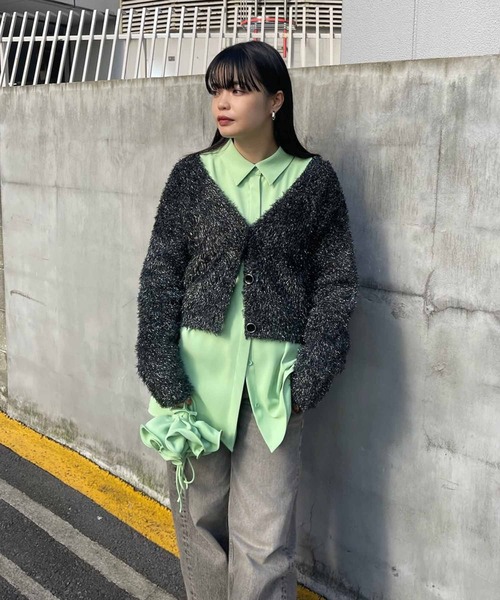 Ameri(アメリ)の「ROSE CORSAGE BLOUSE(シャツ/ブラウス・レディース・アイボリー/ライトグリーン/ブラック・FREE)」の18枚目の写真