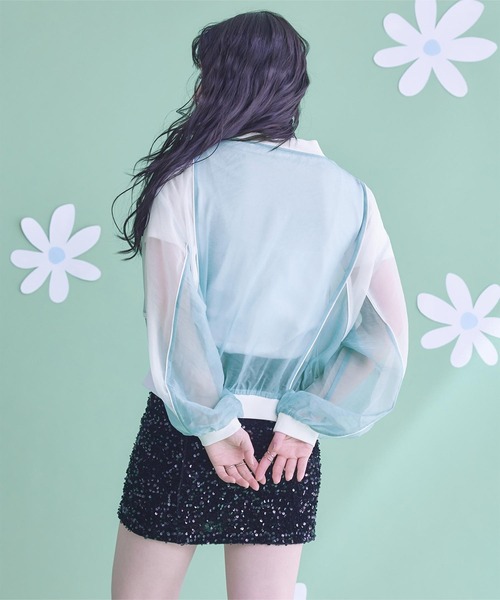 miette（ミエット）の「ボリュームシアーブルゾン（ブルゾン・レディース・ブラック/ライトブルー・FREE）」の13枚目の写真