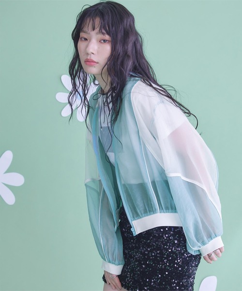 miette（ミエット）の「ボリュームシアーブルゾン（ブルゾン・レディース・ブラック/ライトブルー・FREE）」の14枚目の写真