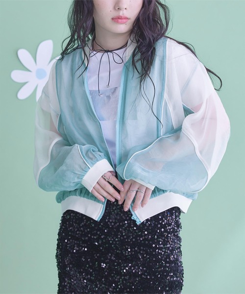 miette（ミエット）の「ボリュームシアーブルゾン（ブルゾン・レディース・ブラック/ライトブルー・FREE）」の16枚目の写真