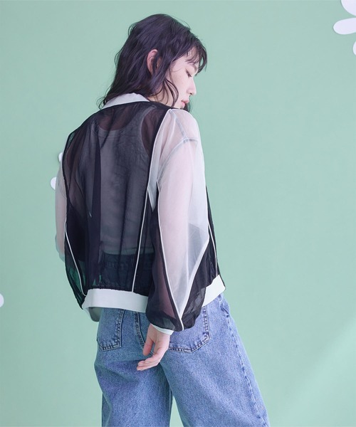 miette（ミエット）の「ボリュームシアーブルゾン（ブルゾン・レディース・ブラック/ライトブルー・FREE）」の8枚目の写真