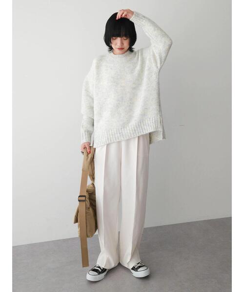 Green　Parks（グリーンパークス）の「ふわふわMixニットプルオーバー（ニット/セーター・レディース・ブラック/ブルー/ピンク/オフホワイト・FREE）」の12枚目の写真