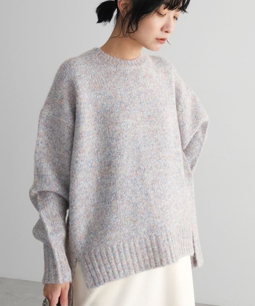 Green　Parks（グリーンパークス）の「ふわふわMixニットプルオーバー（ニット/セーター・レディース・ブラック/ブルー/ピンク/オフホワイト・FREE）」の3枚目の写真