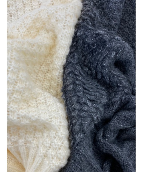 jumelle（ジュメロ）の「mix pattern knit（ニット/セーター・レディース・チャコール/アイボリー・MEDIUM）」の6枚目の写真