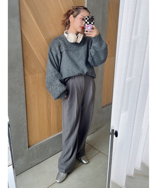 jumelle（ジュメロ）の「mix pattern knit（ニット/セーター・レディース・チャコール/アイボリー・MEDIUM）」の16枚目の写真