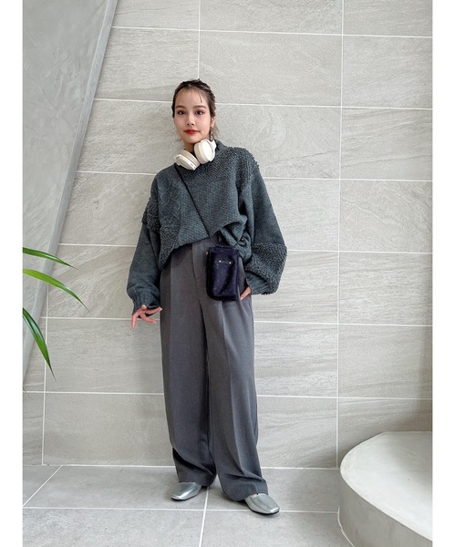 jumelle（ジュメロ）の「mix pattern knit（ニット/セーター・レディース・チャコール/アイボリー・MEDIUM）」の18枚目の写真