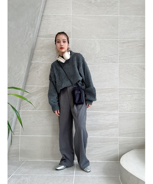 jumelle（ジュメロ）の「mix pattern knit（ニット/セーター・レディース・チャコール/アイボリー・MEDIUM）」の20枚目の写真