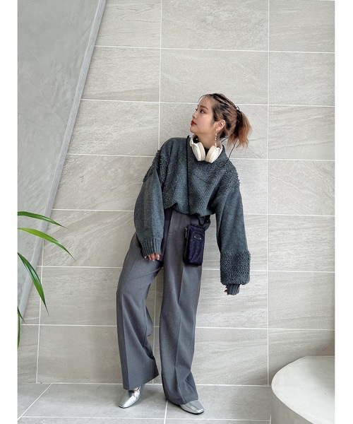 jumelle（ジュメロ）の「mix pattern knit（ニット/セーター・レディース・チャコール/アイボリー・MEDIUM）」の22枚目の写真