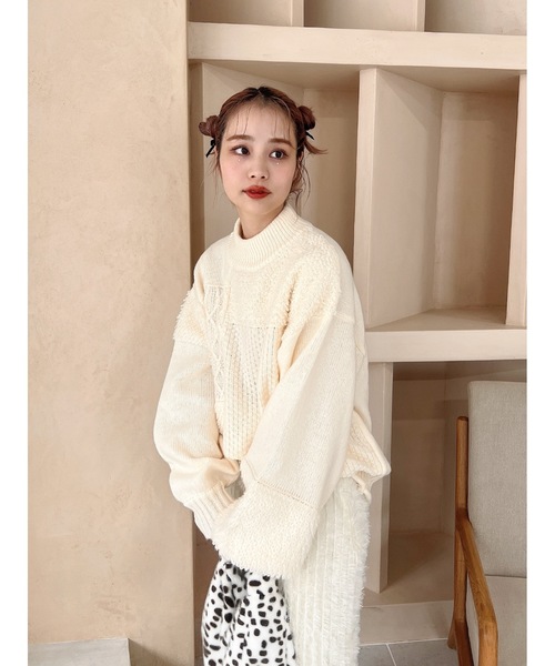 mix pattern knit（ニット/セーター）｜jumelle（ジュメロ）