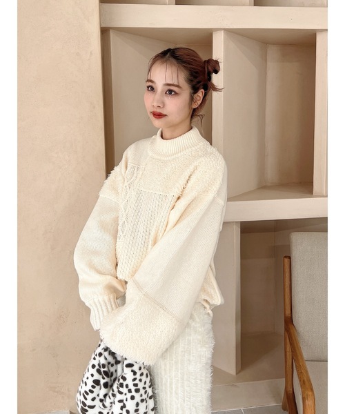 mix pattern knit（ニット/セーター）｜jumelle（ジュメロ）