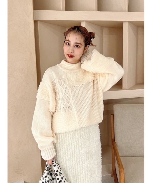 mix pattern knit（ニット/セーター）｜jumelle（ジュメロ）