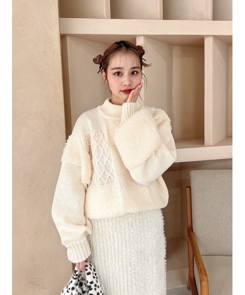 mix pattern knit（ニット/セーター）｜jumelle（ジュメロ）