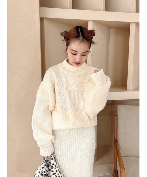 mix pattern knit（ニット/セーター）｜jumelle（ジュメロ）