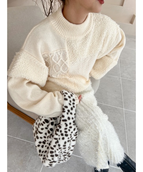 mix pattern knit（ニット/セーター）｜jumelle（ジュメロ）