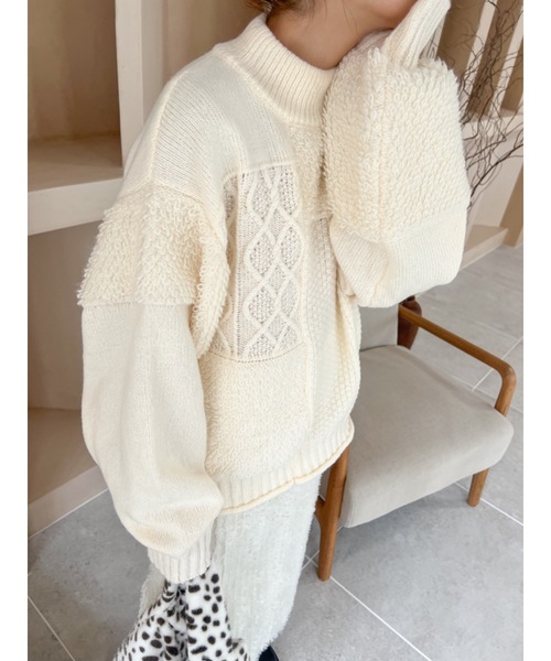 mix pattern knit（ニット/セーター）｜jumelle（ジュメロ）