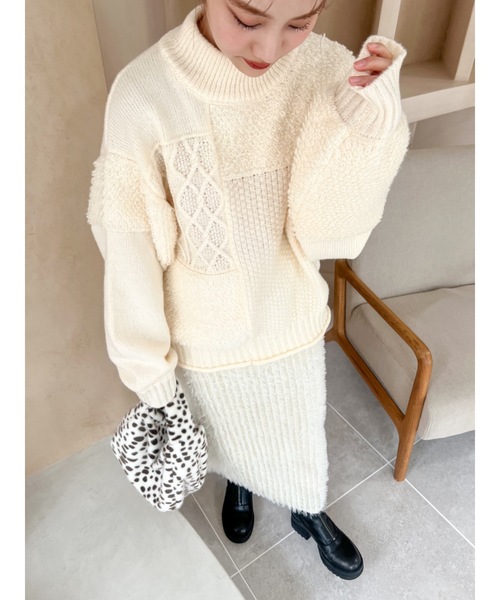 mix pattern knit（ニット/セーター）｜jumelle（ジュメロ）