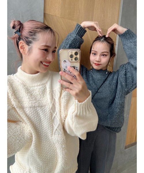 mix pattern knit（ニット/セーター）｜jumelle（ジュメロ）