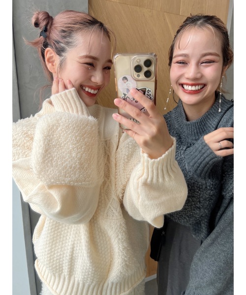 mix pattern knit（ニット/セーター）｜jumelle（ジュメロ）