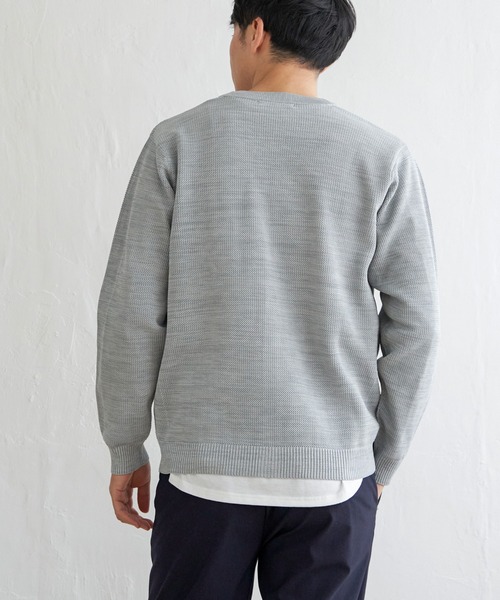 ikka(イッカ)の「【2点セット】GOKU楽ニットカーデインナーセット(ニット/セーター・メンズ・ベージュ/ネイビー/グレー・S/XL/M/L)」の5枚目の写真