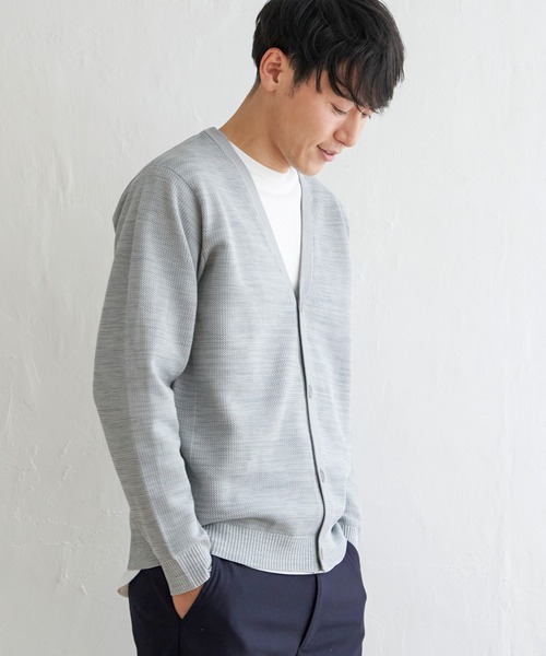 ikka(イッカ)の「【2点セット】GOKU楽ニットカーデインナーセット(ニット/セーター・メンズ・ベージュ/ネイビー/グレー・S/XL/M/L)」の6枚目の写真