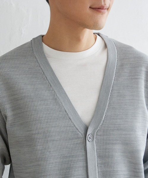 ikka(イッカ)の「【2点セット】GOKU楽ニットカーデインナーセット(ニット/セーター・メンズ・ベージュ/ネイビー/グレー・S/XL/M/L)」の7枚目の写真