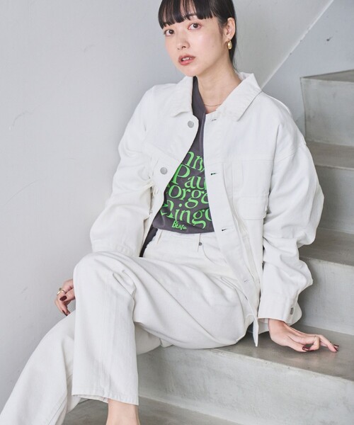 coen（コーエン）の「デニム2ndジャケット（デニムジャケット・レディース・コバルトブルー/ライトブルー/オフホワイト・FREE）」の5枚目の写真