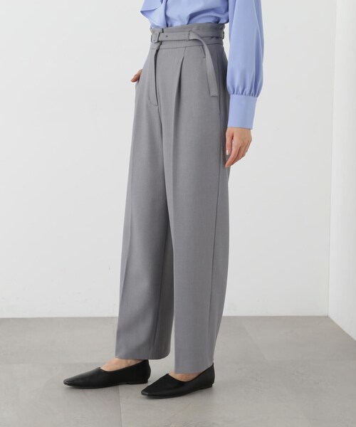 N.(N. Natural Beauty Basic)(エヌエヌナチュラルビューティーベーシック)の「【S Size Line】◆ハイウエストベルト付きワイドパンツ(スラックス・レディース・オフホワイト/グレー/チャコール・SMALL/MEDIUM)」の12枚目の写真