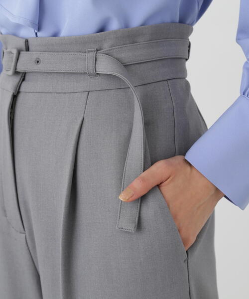 N.(N. Natural Beauty Basic)(エヌエヌナチュラルビューティーベーシック)の「【S Size Line】◆ハイウエストベルト付きワイドパンツ(スラックス・レディース・オフホワイト/グレー/チャコール・SMALL/MEDIUM)」の7枚目の写真