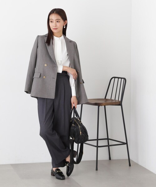 N.(N. Natural Beauty Basic)(エヌエヌナチュラルビューティーベーシック)の「【S Size Line】◆ハイウエストベルト付きワイドパンツ(スラックス・レディース・オフホワイト/グレー/チャコール・SMALL/MEDIUM)」の13枚目の写真