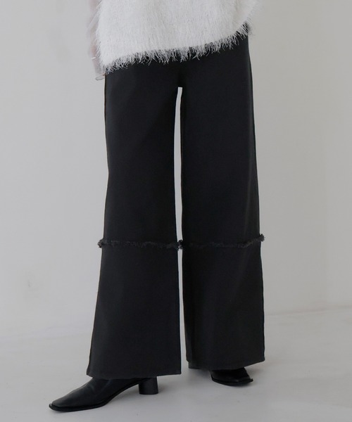 hellam（へラム）の「切り替えフリンジワイドデニム（デニムパンツ・レディース・ブルー/グレー/ブラック・MEDIUM/SMALL）」の10枚目の写真