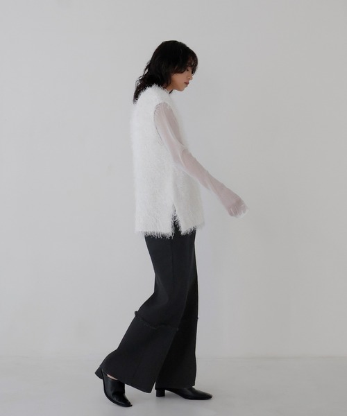 hellam（へラム）の「切り替えフリンジワイドデニム（デニムパンツ・レディース・ブルー/グレー/ブラック・MEDIUM/SMALL）」の11枚目の写真