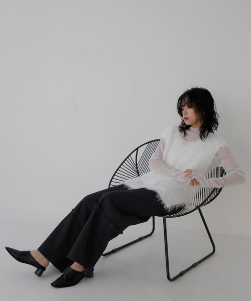 hellam（へラム）の「切り替えフリンジワイドデニム（デニムパンツ・レディース・ブルー/グレー/ブラック・MEDIUM/SMALL）」の12枚目の写真