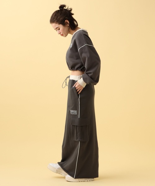 PBLIM（ページボーイリム）の「PAGEBOYLIM/バイカラーVショートプル（スウェット・レディース・杢グレー/チャコールグレー/グリーン・FREE）」の19枚目の写真