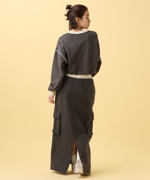 PBLIM（ページボーイリム）の「PAGEBOYLIM/バイカラーVショートプル（スウェット・レディース・杢グレー/チャコールグレー/グリーン・FREE）」の20枚目の写真