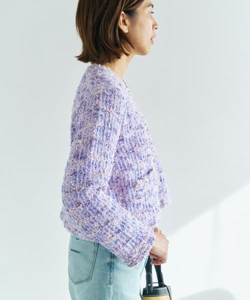 TORRAZZO DONNA/トラッゾドンナ】ツィードニットカーディガン