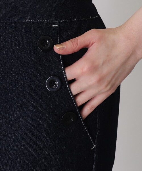 THE SHOP TK （ザ ショップ ティーケー ）の「◆デニムステッチマリンパンツ【洗濯機OK】（デニムパンツ・レディース・ネイビー/ベージュ/カーキ・11/12/13/14）」の8枚目の写真