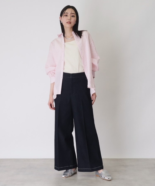 THE SHOP TK （ザ ショップ ティーケー ）の「◆デニムステッチマリンパンツ【洗濯機OK】（デニムパンツ・レディース・ネイビー/ベージュ/カーキ・11/12/13/14）」の6枚目の写真