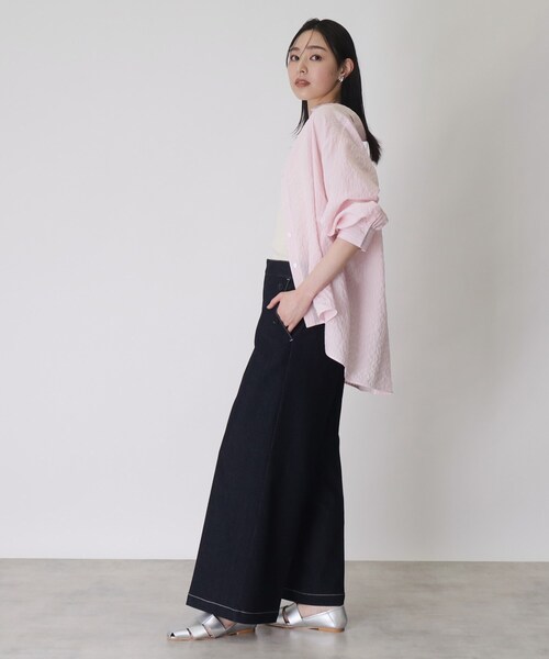 THE SHOP TK （ザ ショップ ティーケー ）の「◆デニムステッチマリンパンツ【洗濯機OK】（デニムパンツ・レディース・ネイビー/ベージュ/カーキ・11/12/13/14）」の5枚目の写真