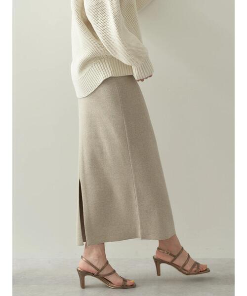 AMERICAN HOLIC（アメリカンホリック）の「総針ニットタイトスカート（スカート・レディース・ベージュ系その他2/ブラック・S/L/M）」の10枚目の写真