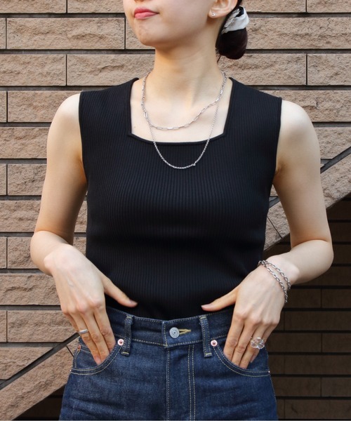 LE GLAZIK(ルグラジック)の「LE GLAZIK/ル グラジック スリーブレスニット SLEEVELESS KNIT LG-D0091 CPR(ニット/セーター・レディース・ブラック/オフホワイト/ライム・36)」の13枚目の写真