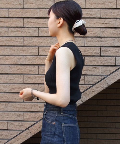 LE GLAZIK(ルグラジック)の「LE GLAZIK/ル グラジック スリーブレスニット SLEEVELESS KNIT LG-D0091 CPR(ニット/セーター・レディース・ブラック/オフホワイト/ライム・36)」の14枚目の写真