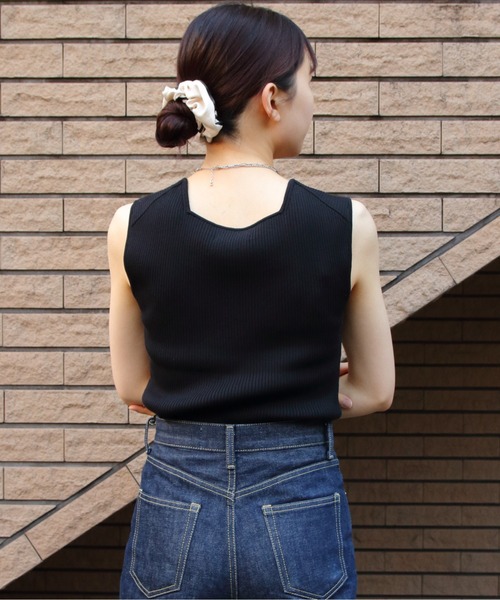 LE GLAZIK(ルグラジック)の「LE GLAZIK/ル グラジック スリーブレスニット SLEEVELESS KNIT LG-D0091 CPR(ニット/セーター・レディース・ブラック/オフホワイト/ライム・36)」の15枚目の写真