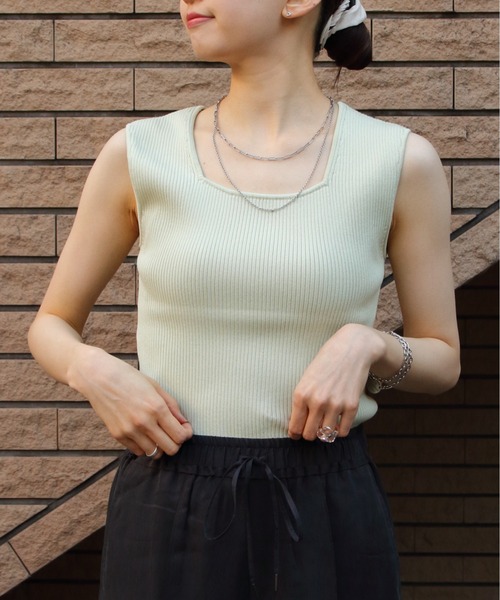 LE GLAZIK(ルグラジック)の「LE GLAZIK/ル グラジック スリーブレスニット SLEEVELESS KNIT LG-D0091 CPR(ニット/セーター・レディース・ブラック/オフホワイト/ライム・36)」の22枚目の写真