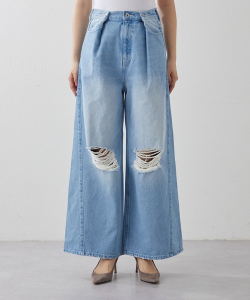 THE PAUSE（ザ ポーズ）の「【THE PAUSE】タックデニムパンツ（デニムパンツ・レディース・ブルー/ブラック・36/38）」の11枚目の写真